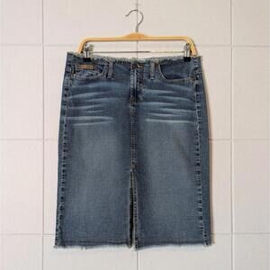 Vintage y2k l.e.i. low rise front slit grunge denim skirt